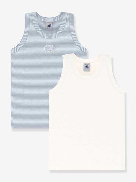 Garçon-Lot de 2 débardeurs en coton enfant PETIT BATEAU