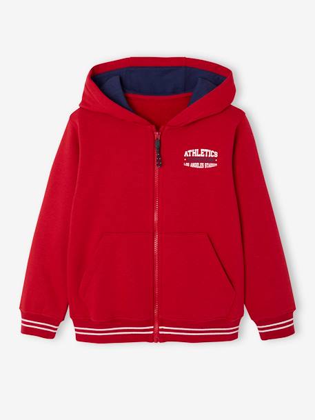 Garçon-Pull, gilet, sweat-Sweat garçon zippé à capuche sport 