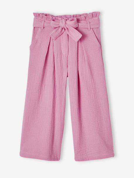 Fille-Pantacourt large en gaze de coton fille