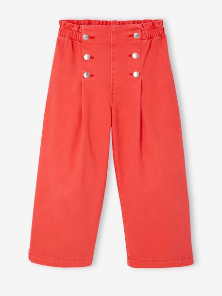 Pantalon fille large à pont marine+rouge 8 - vertbaudet enfant 