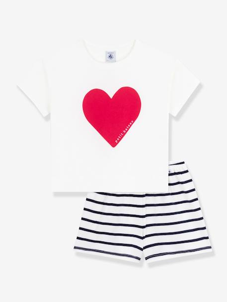 Fille-Pyjama short enfant imprimé coeur PETIT BATEAU