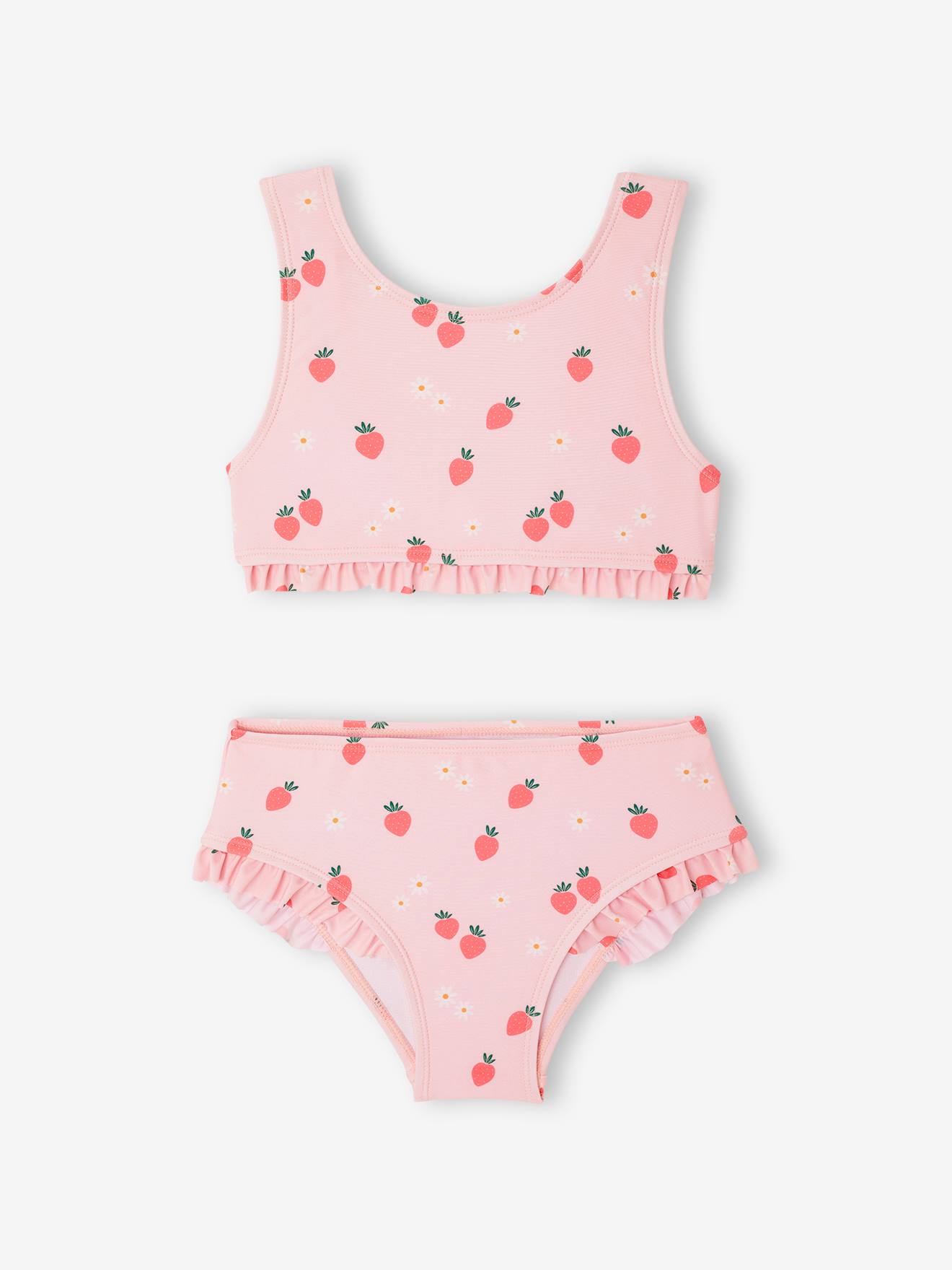Maillot de bain 2 pièces fille rose