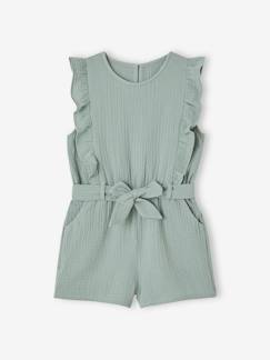 -Combishort fille gaze de coton à volants