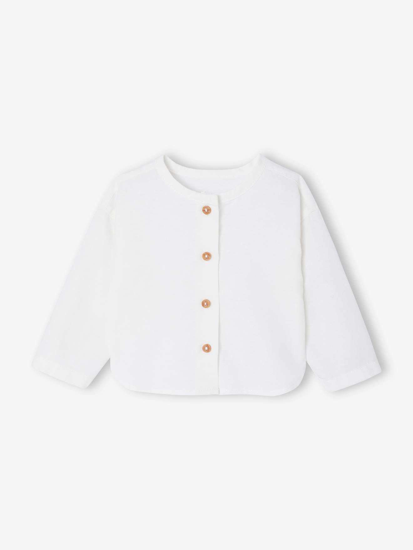 Ensemble bébé naissance cérémonie chemise salopette en lin et coton bleu (Vertbaudet) - Image 1