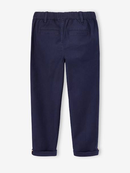 Pantalon garçon esprit chino facile à enfiler beige+marine 12 - vertbaudet enfant 