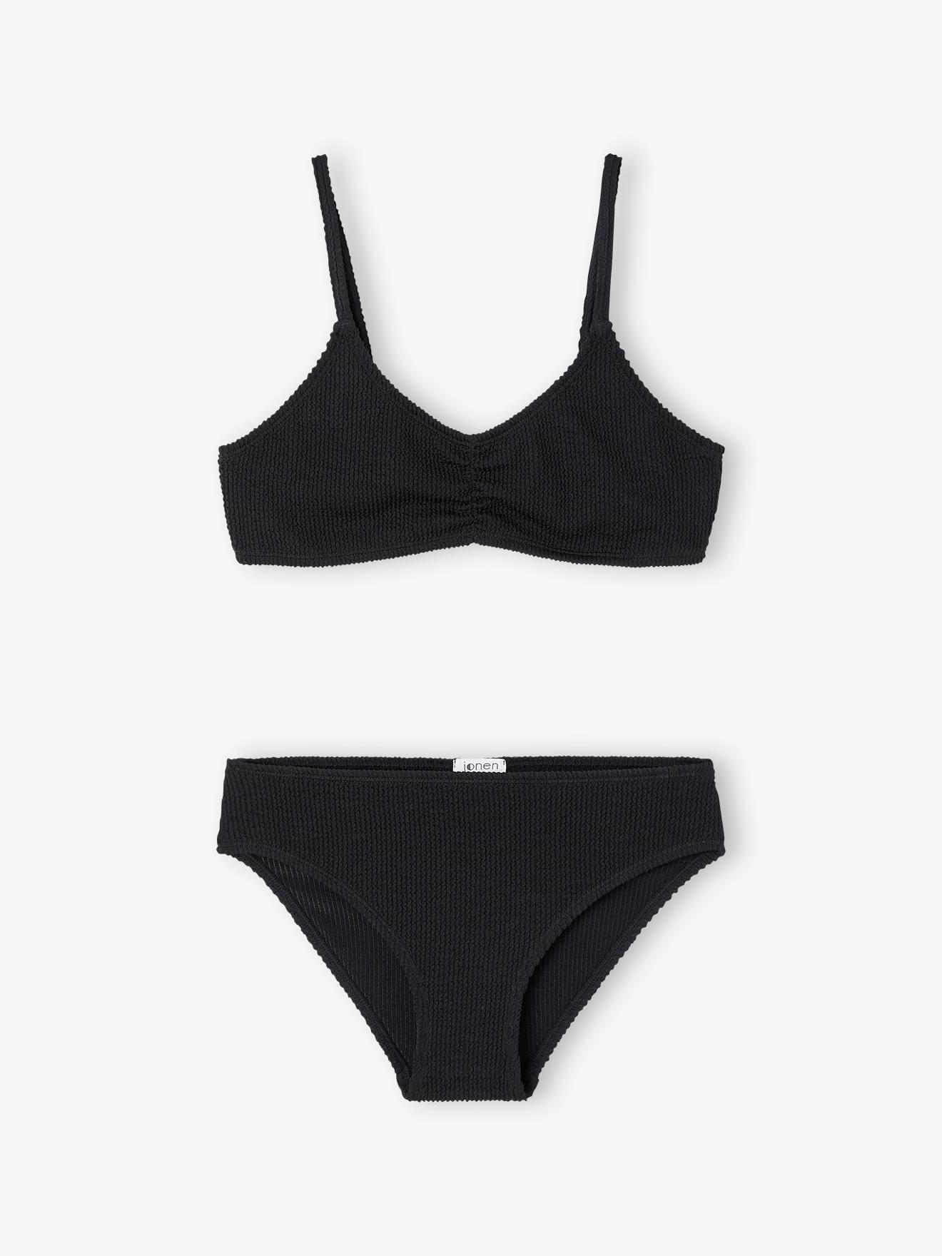 Maillot de bain 2 pièces fille noir