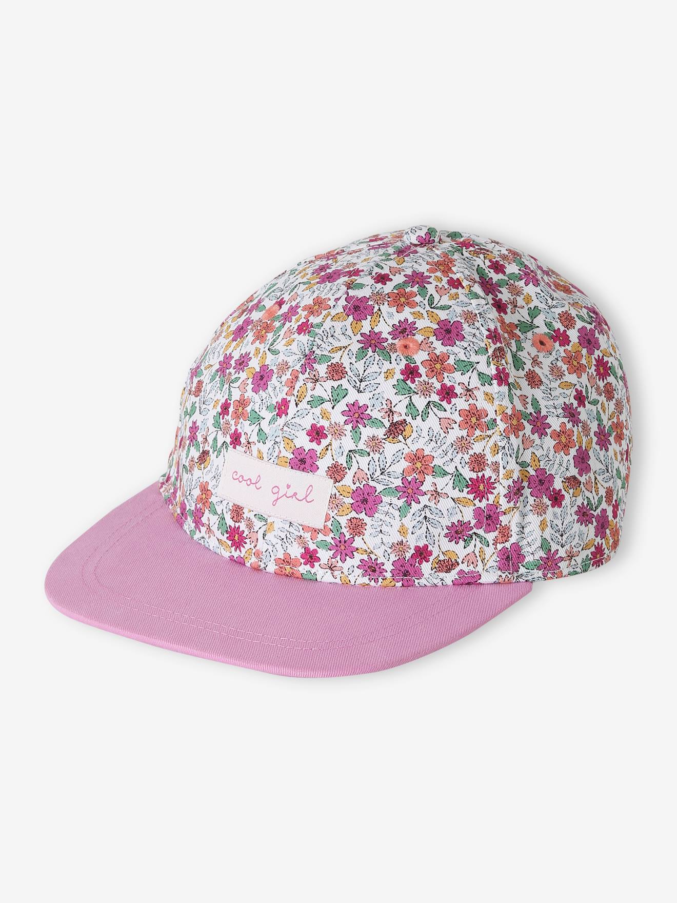 Casquette fleurie fille pivoine