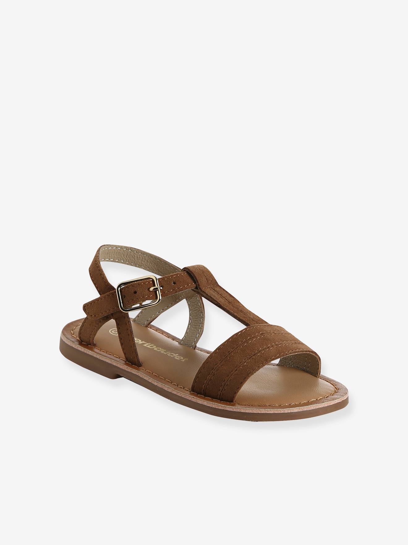 Sandales cuir fille collection maternelle marron