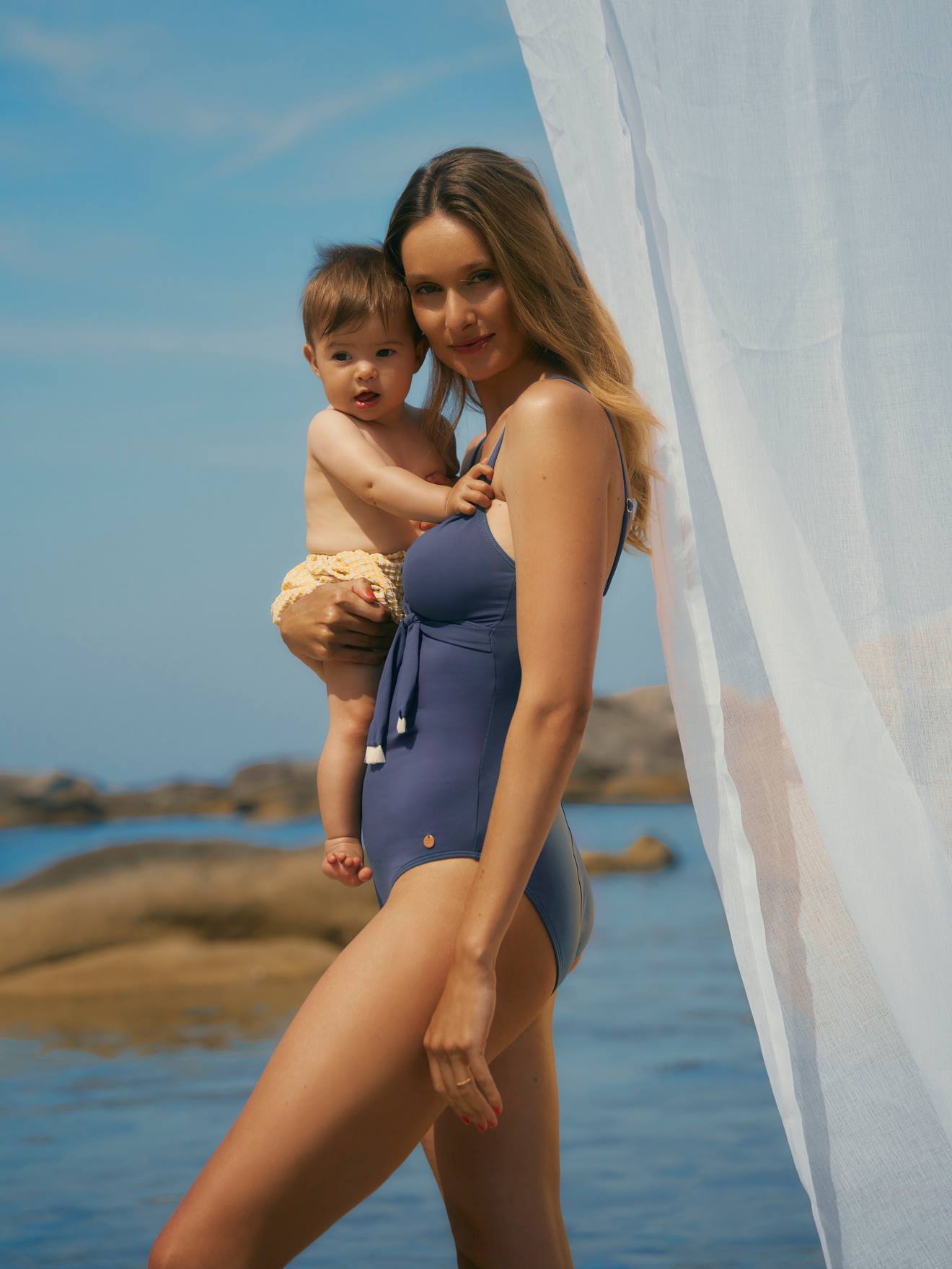 Maillot De Bain De Grossesse Manitoba Cache Coeur Bleu