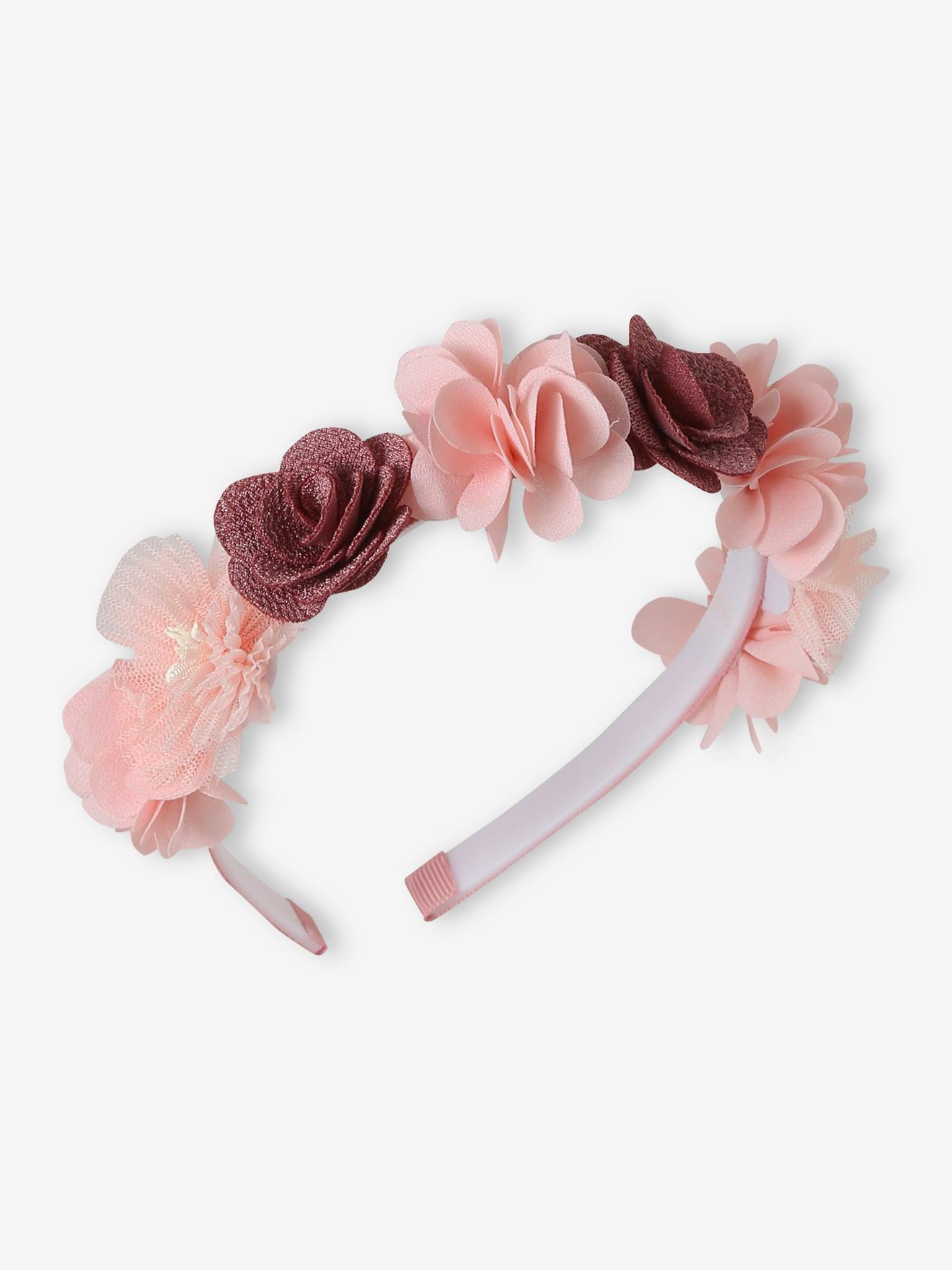 Serre-tête fleurs bohême fille rose