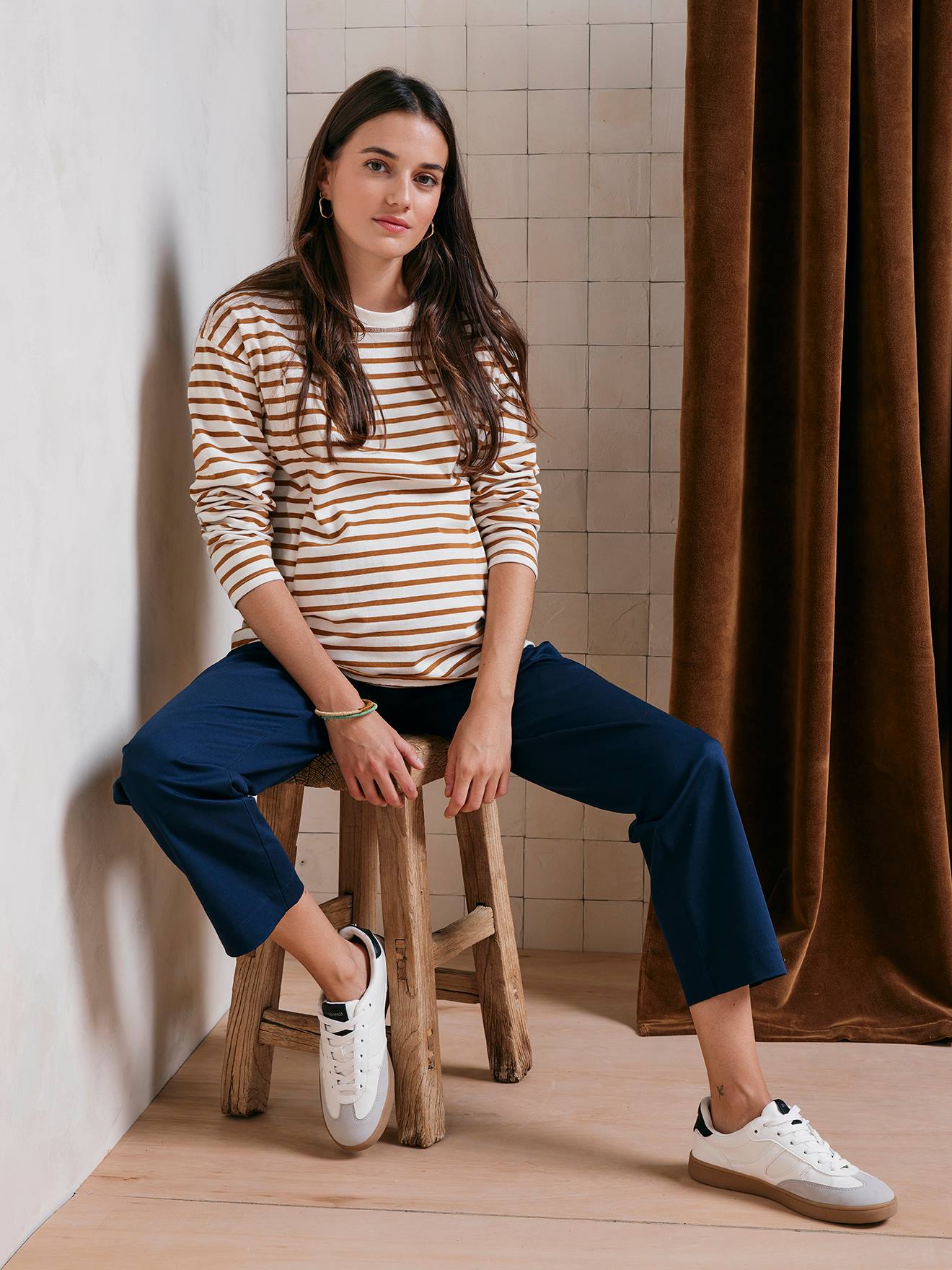 Pantalon chino de grossesse marine