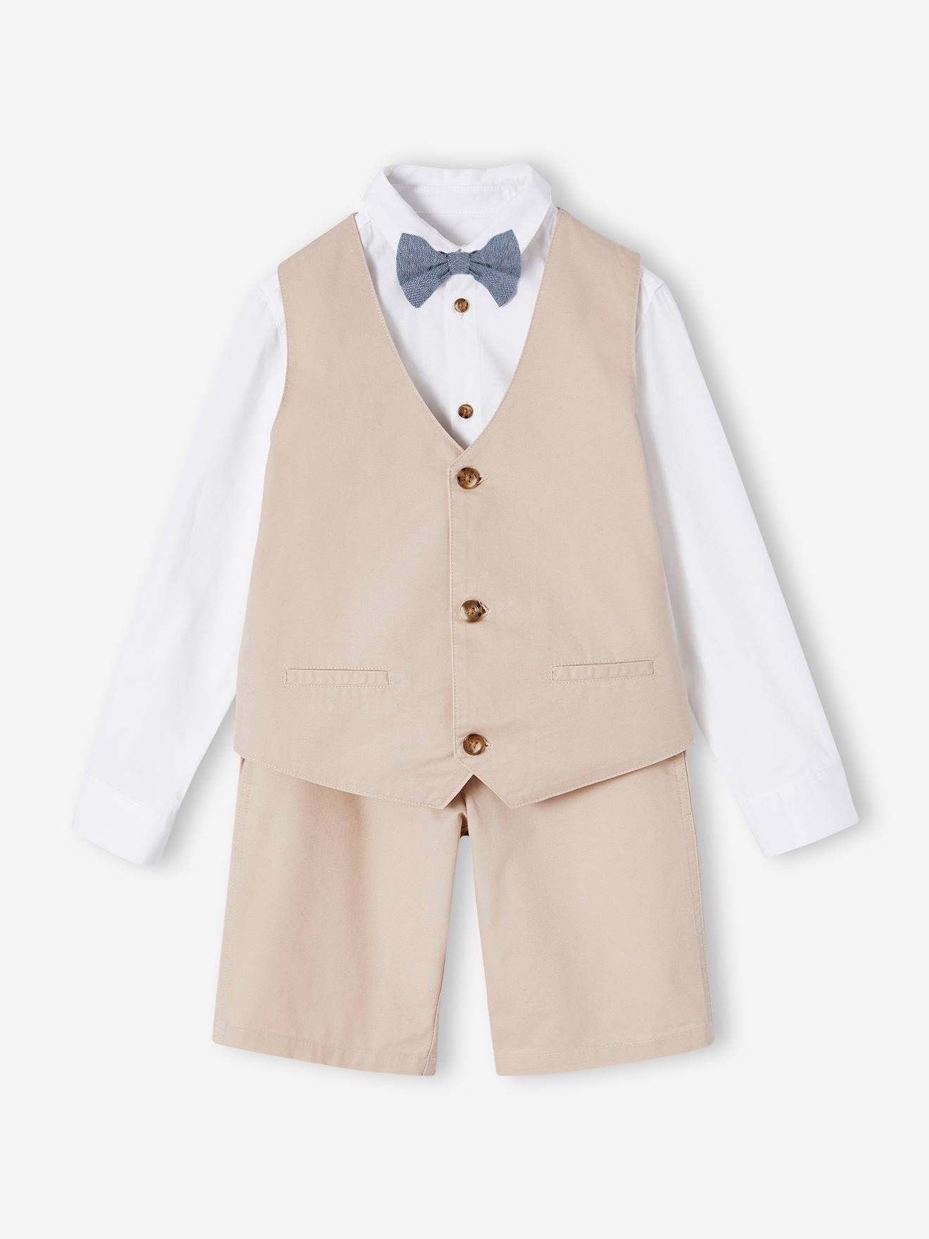 Vertbaudet - Ensemble cérémonie 4 pièces garçon beige