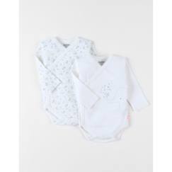 -Ensemble de 2 bodies en coton poudré - blanc