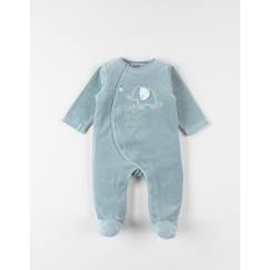 -Pyjama en velours côtelé - MARQUE - Élégant éléphant - Élastique aux chevilles - Anti-dérapants - Attache doudou