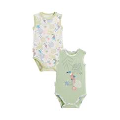 -Lot de 2 bodies bébé sans manches Moka