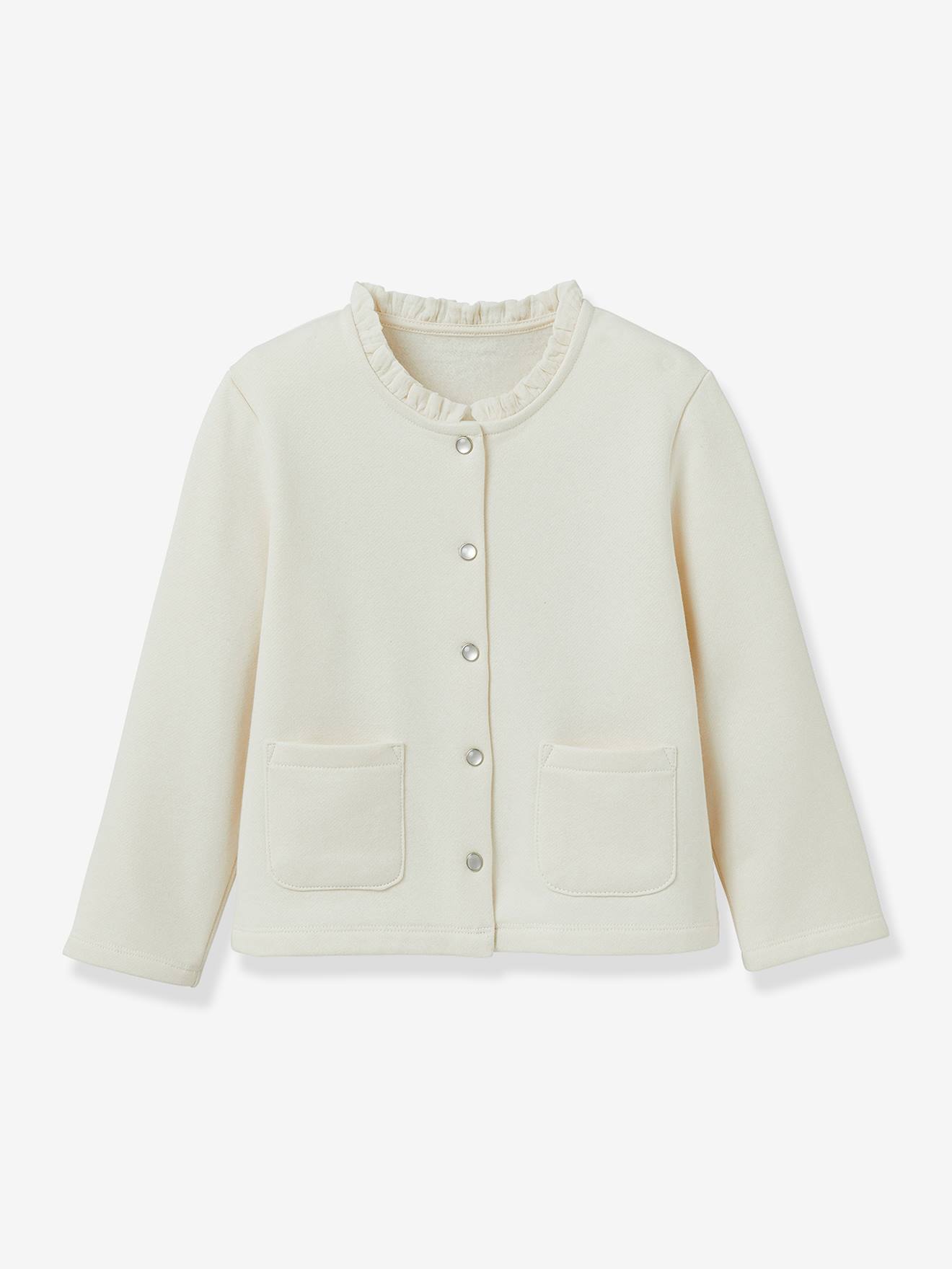 Gilet Fille En Molleton - Coton Bio - Cyrillus Écru