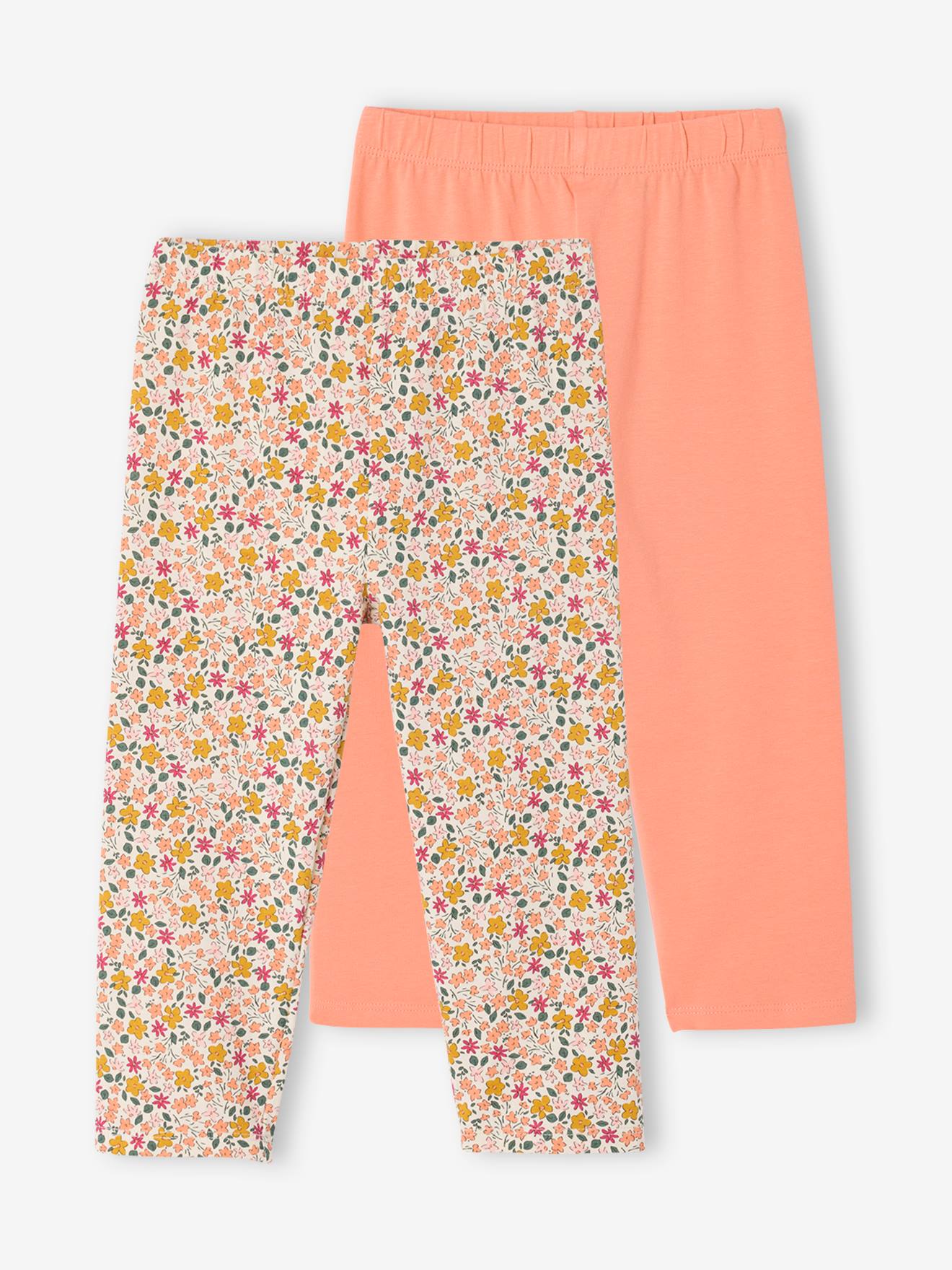Lot de 2 leggings courts fille écru