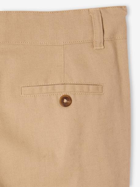 Pantalon garçon cérémonie chino en coton/lin beige+beige clair+bleu+marine foncé+vert sauge 8 - vertbaudet enfant 