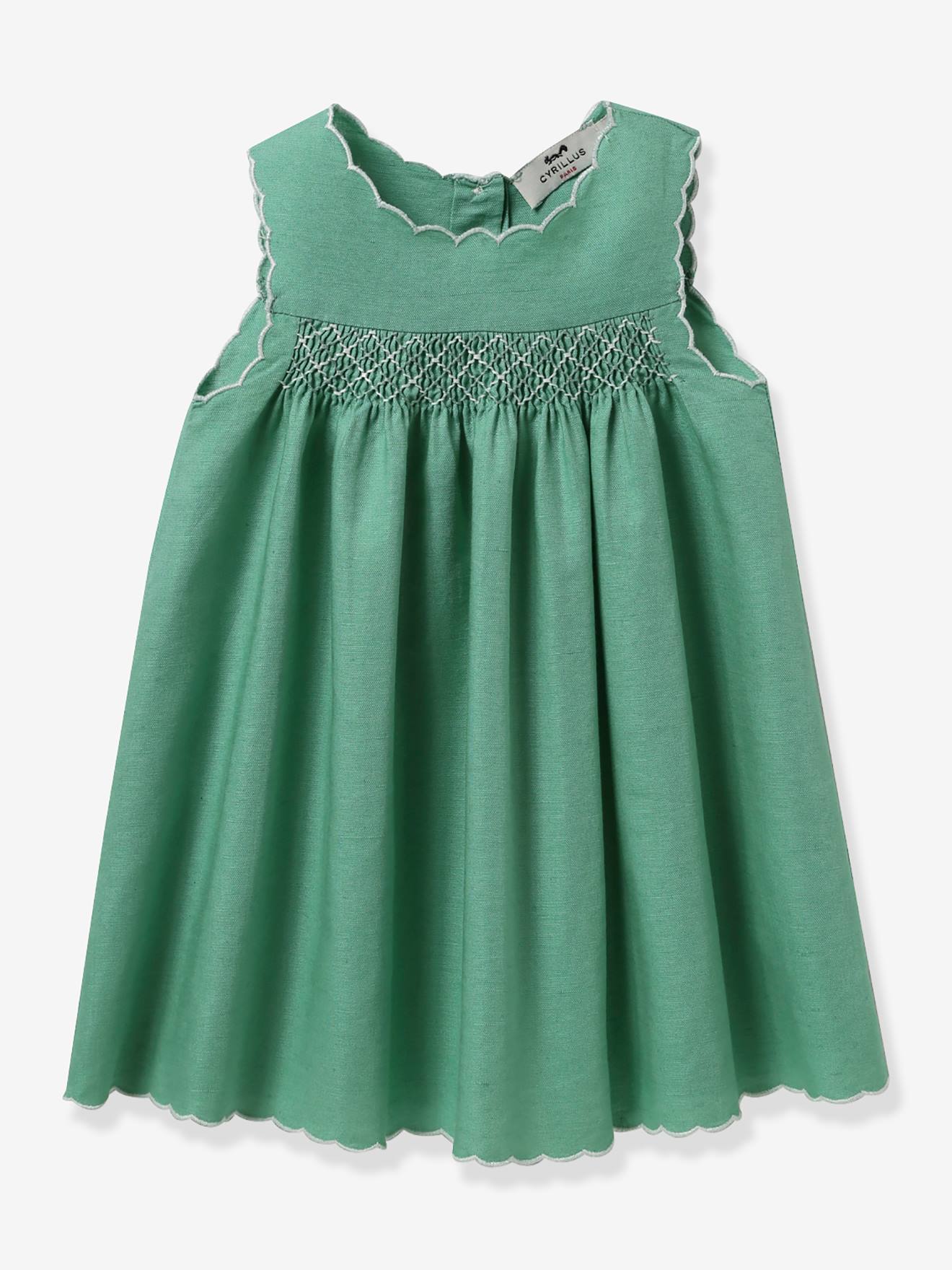 Robe Bébé À Smocks Cyrillus Vert