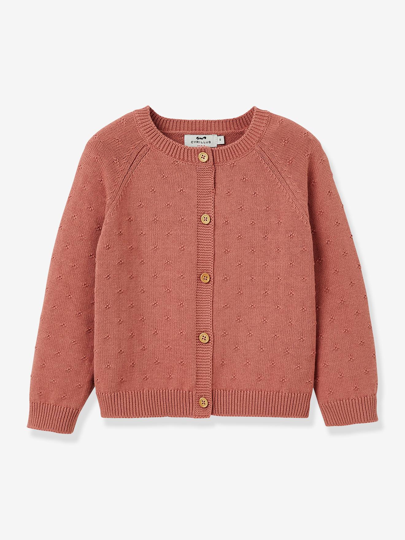 Cardigan Fille Points Fantaisie Cyrillus Rose