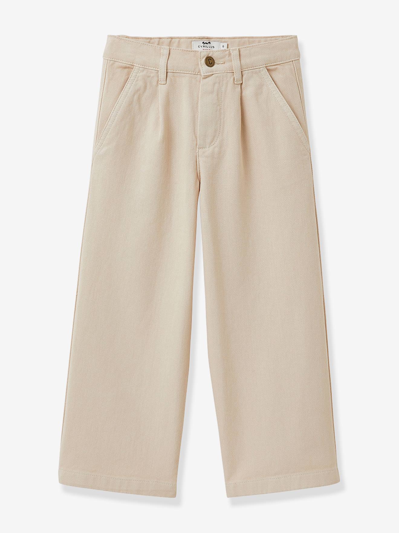 Pantalon large fille sable