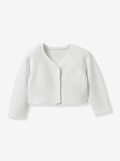Cardigan court fille - coton biologique- collection fêtes et mariages  - vertbaudet enfant