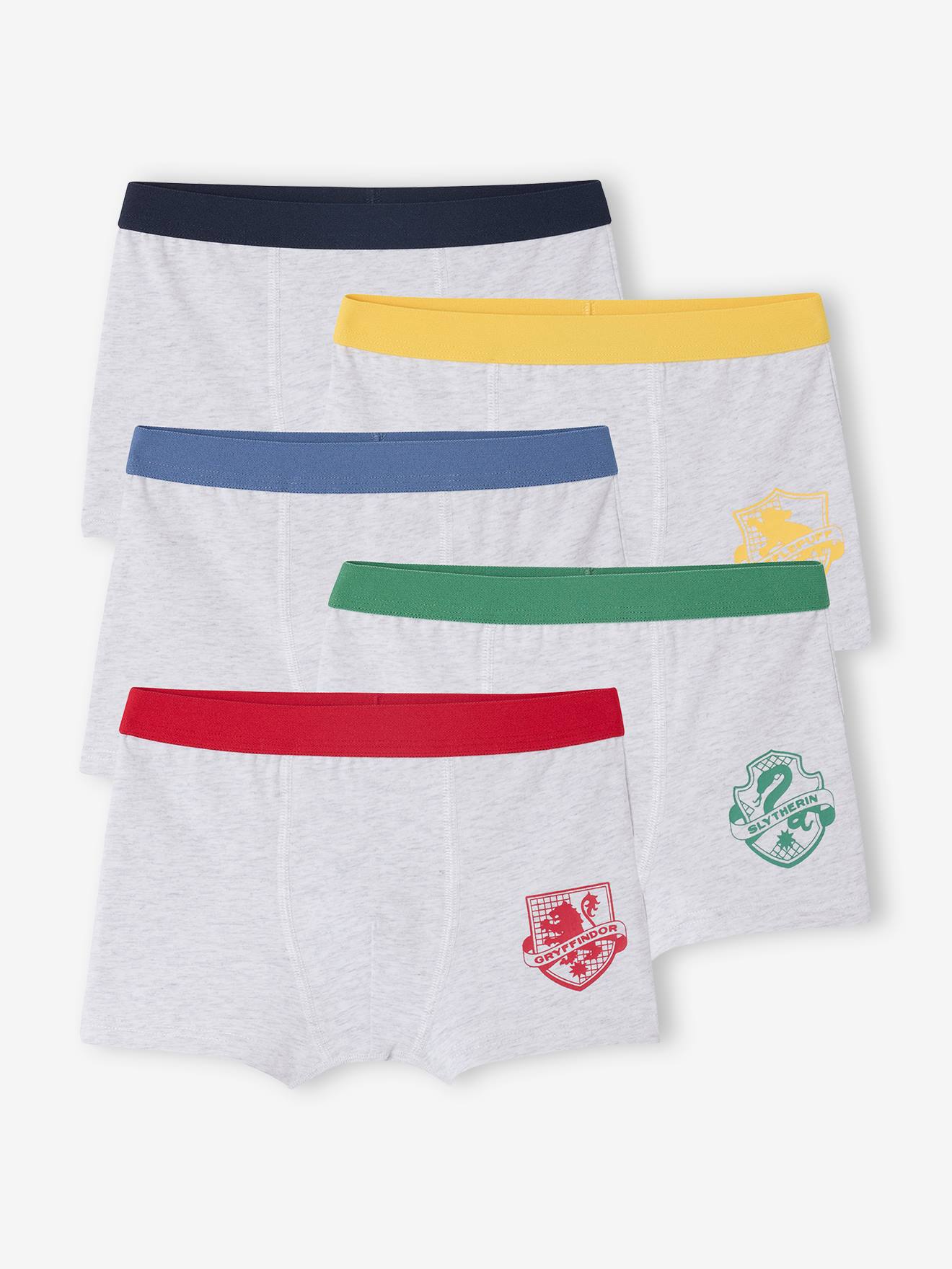 Lot 5 boxers Harry Potter blasons marine