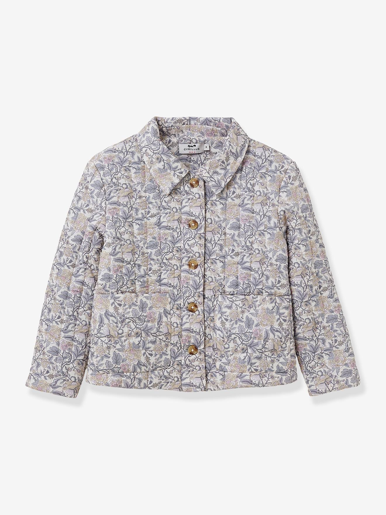 Veste matelassée fille imprimé Flora Cyrillus beige imprimé