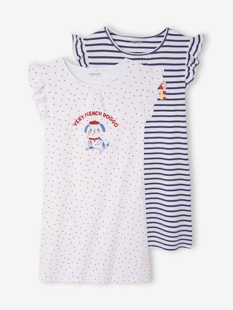 Fille-Lot de 2 chemise de nuit fille