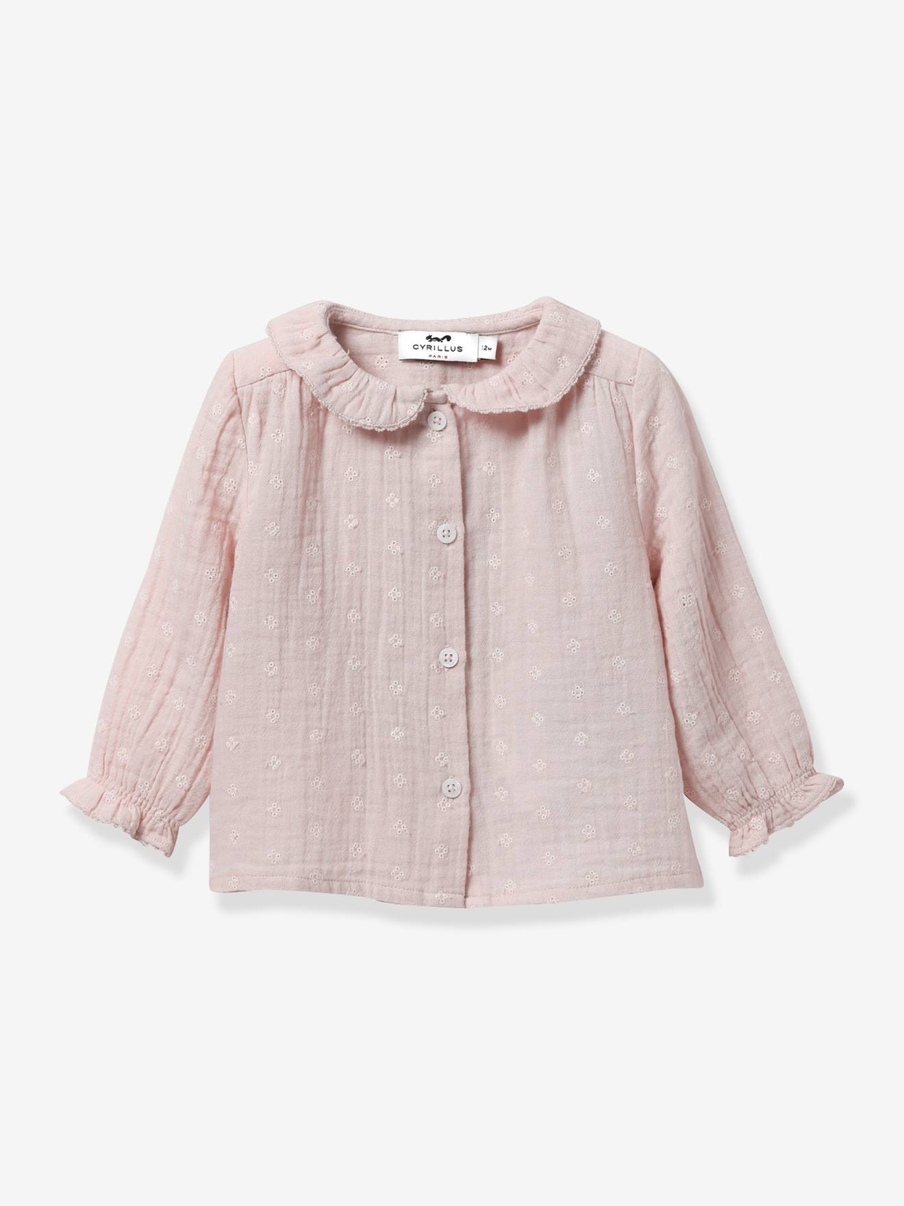 Blouse En Gaze De Coton Bébé Cyrillus Vieux Rose