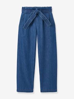 -Pantalon large fille en denim light