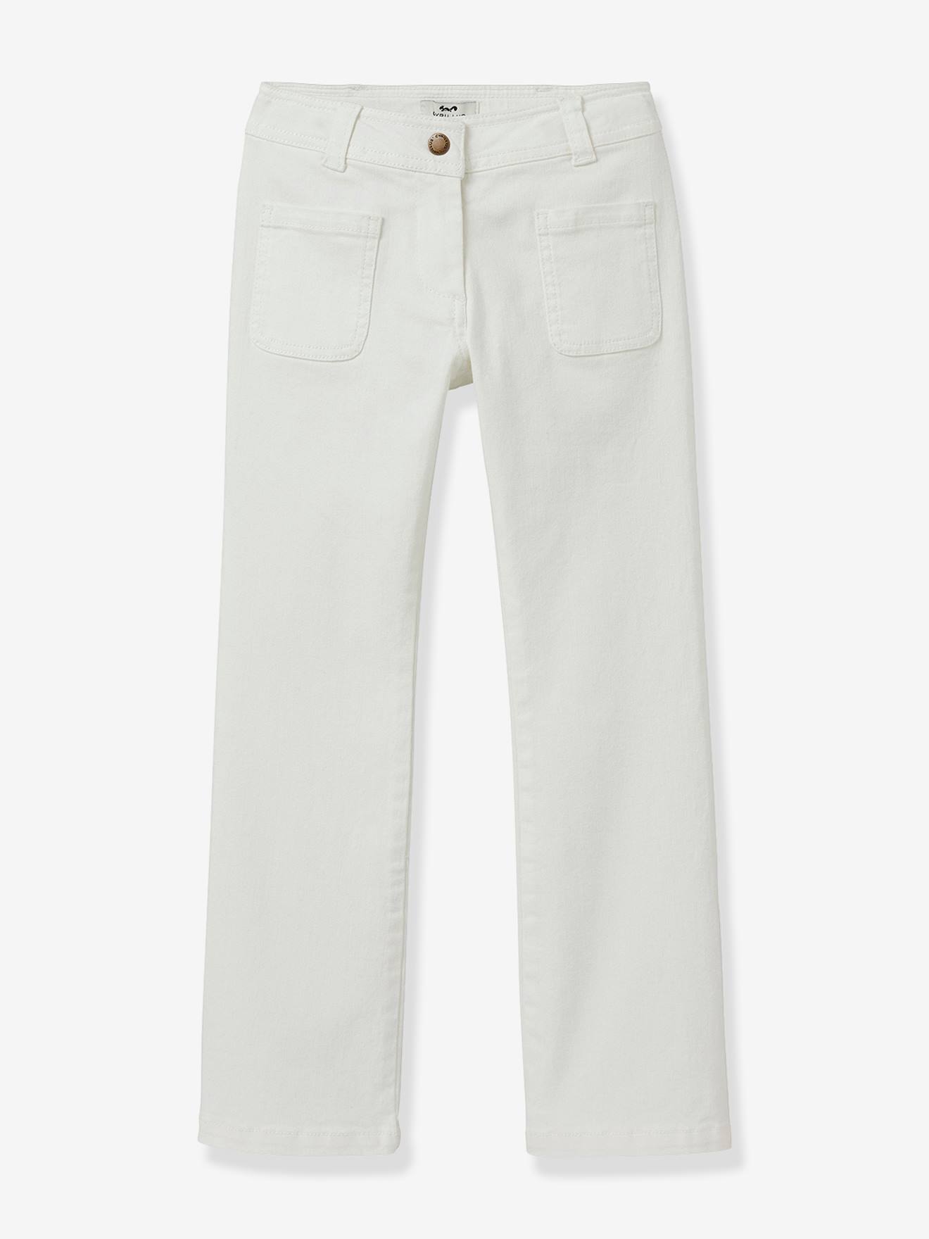 Pantalon Flare Fille En Twill Cyrillus Blanc