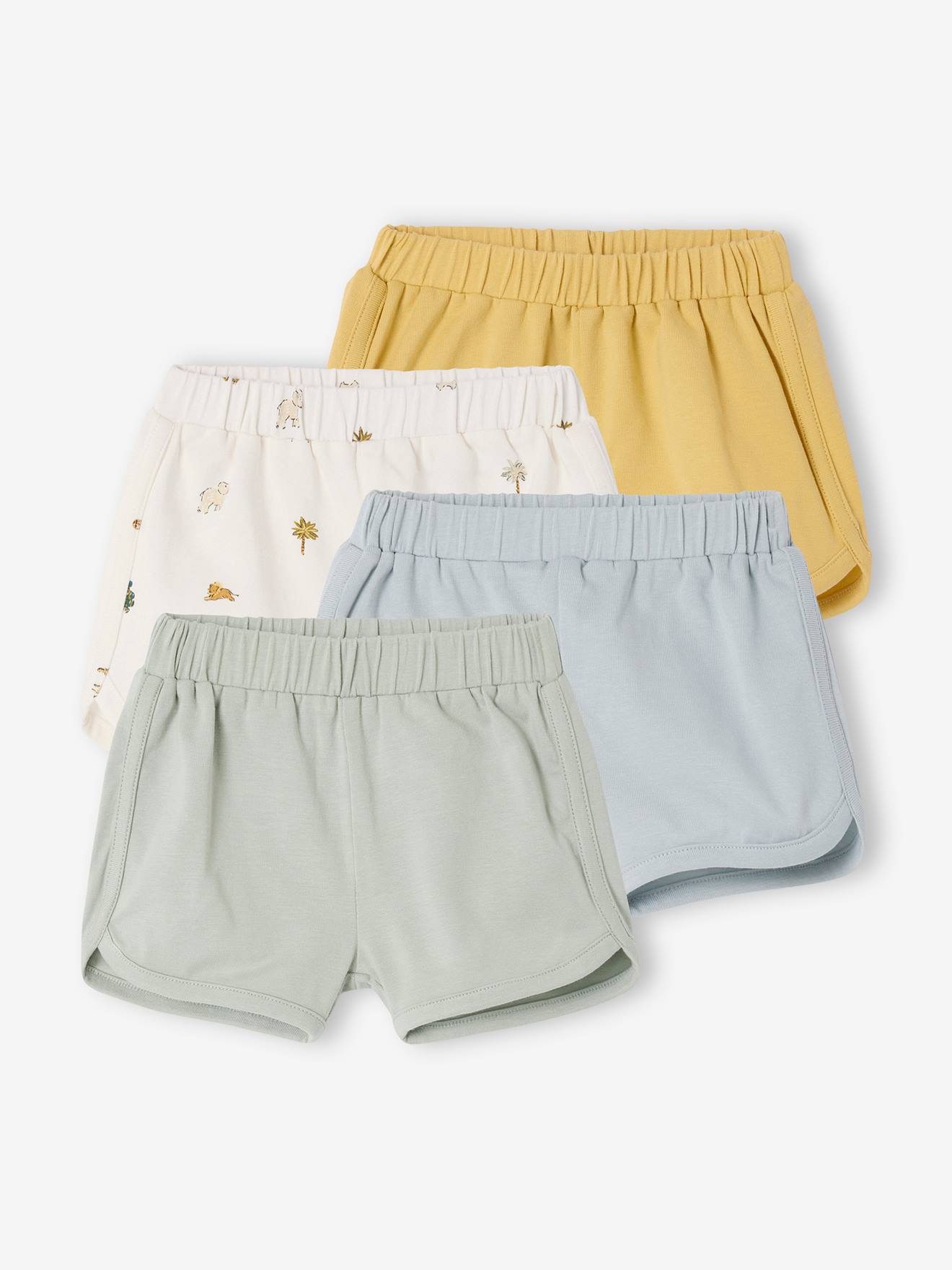 Lot de 4 shortys naissance garçon bleu