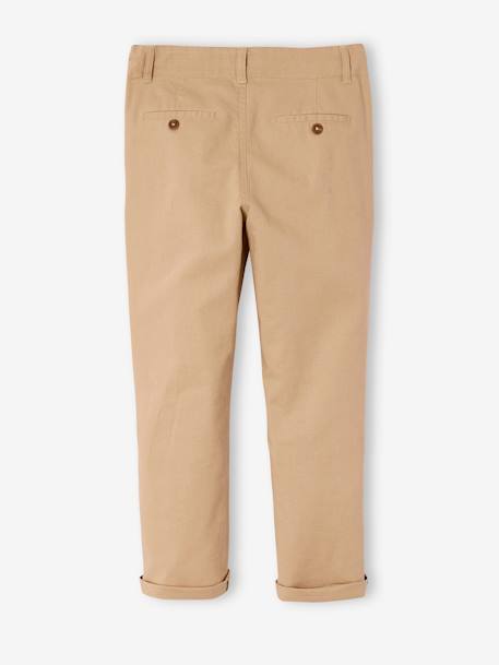 Pantalon garçon cérémonie chino en coton/lin beige+beige clair+bleu+marine foncé+vert sauge 6 - vertbaudet enfant 