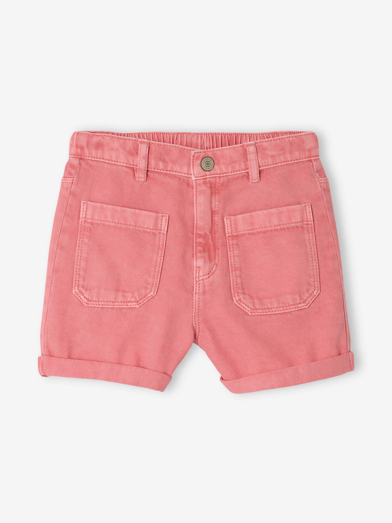 Short à poches plaquées fille rose