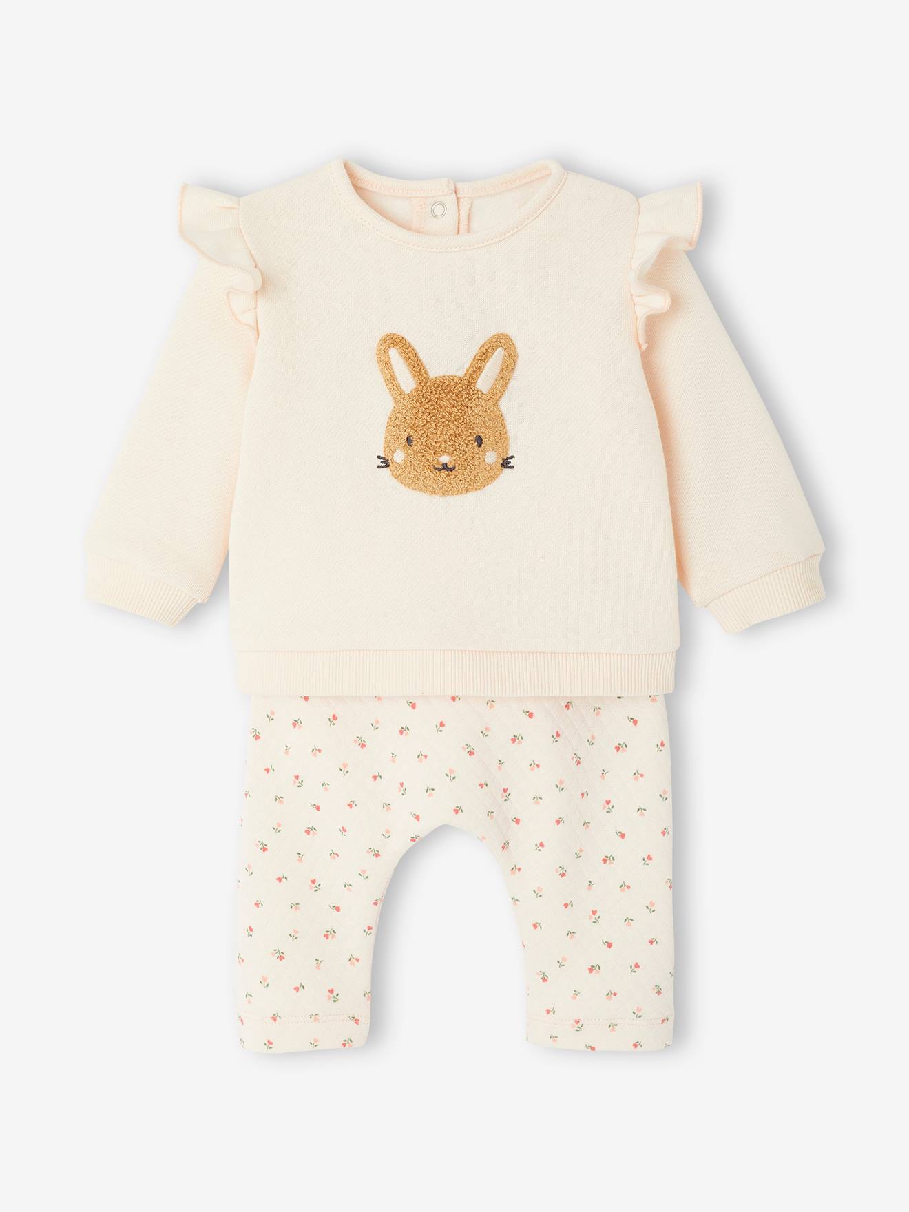 Ensemble bébé sweat et pantalon rose pâle