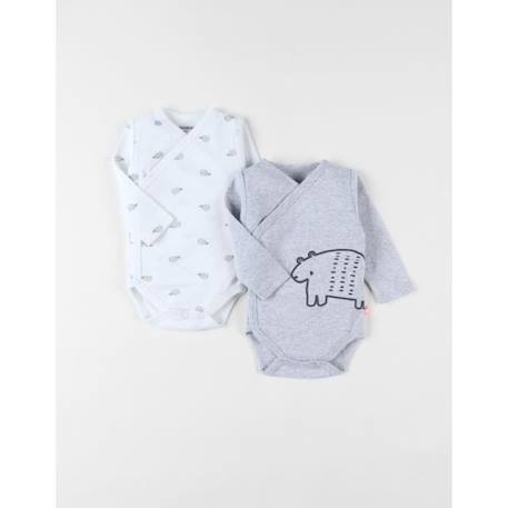 Bébé-Ensemble de 2 Bodies Jersey - blanc