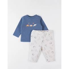 -Ensemble t-shirt + pantalon dino vanille