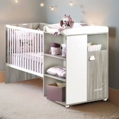 -Lit Combiné - 120x60cm - Evolutif en 90x190cm - Babyprice Smile - Chêne silex