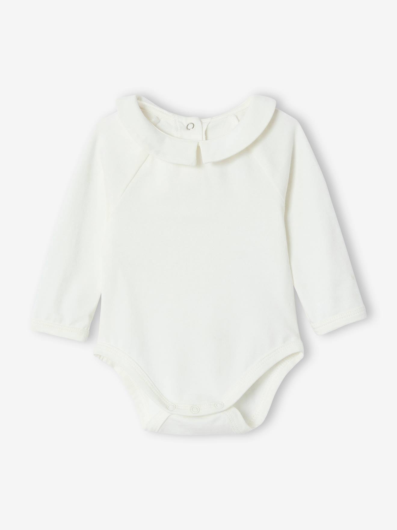 Ensemble naissance body + salopette courte rayée bleu ciel (Vertbaudet) - Image 2