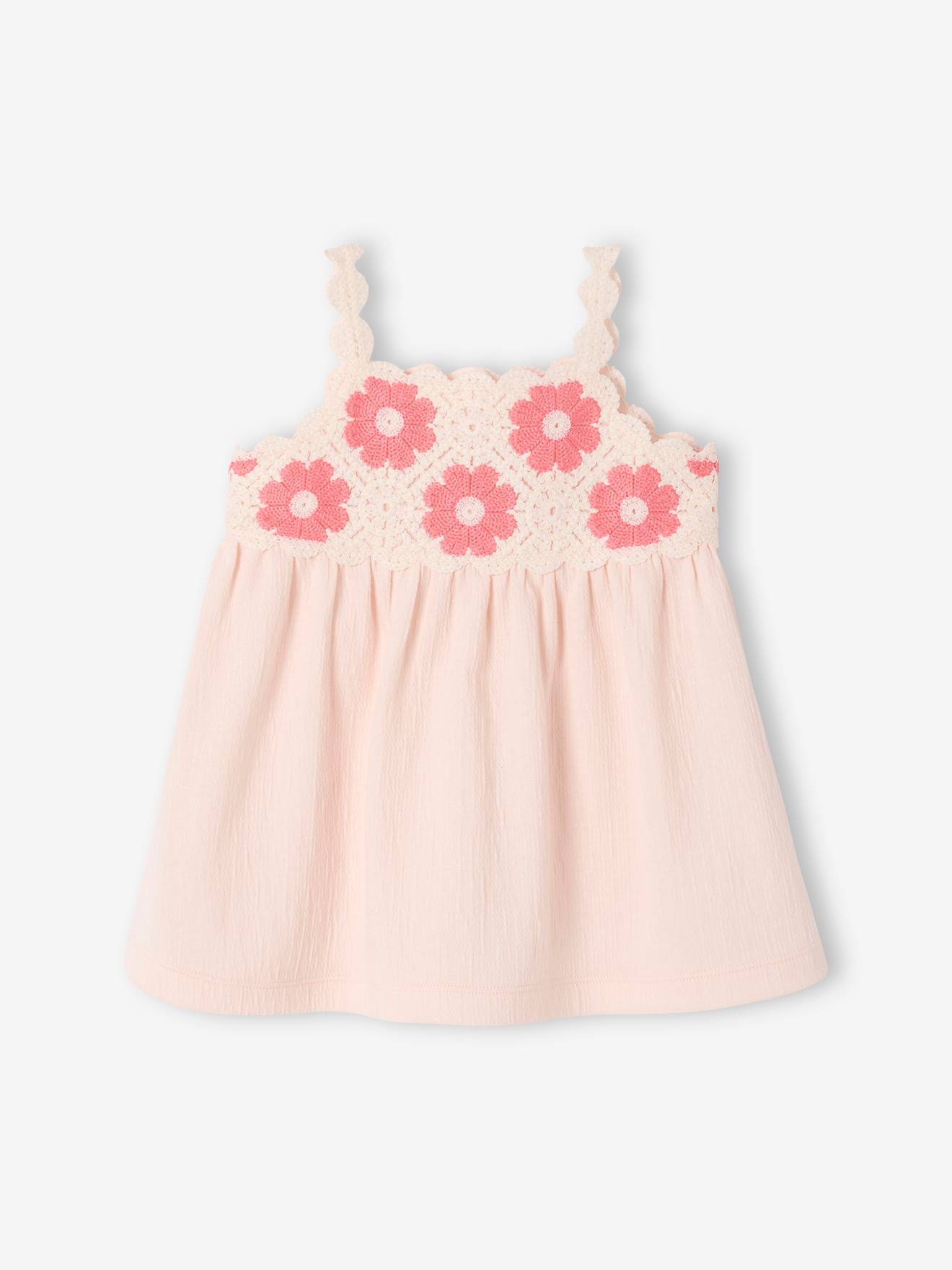 Robe en crochet bébé écru