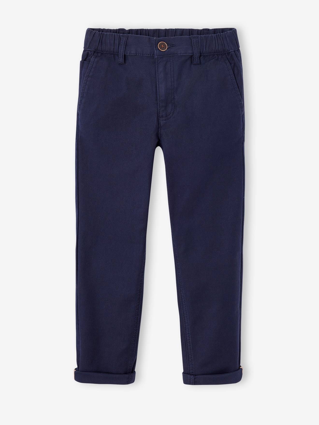 Pantalon esprit chino facile à enfiler garçon marine