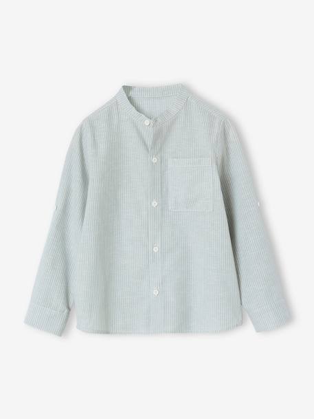Garçon-Chemise-Chemise rayée col Mao garçon