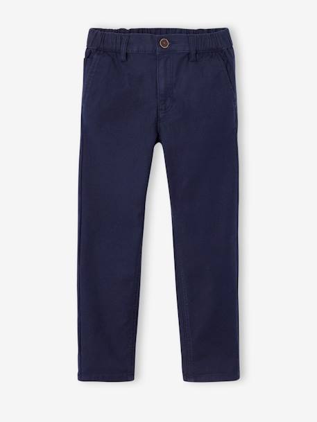Pantalon garçon esprit chino facile à enfiler beige+marine 10 - vertbaudet enfant 