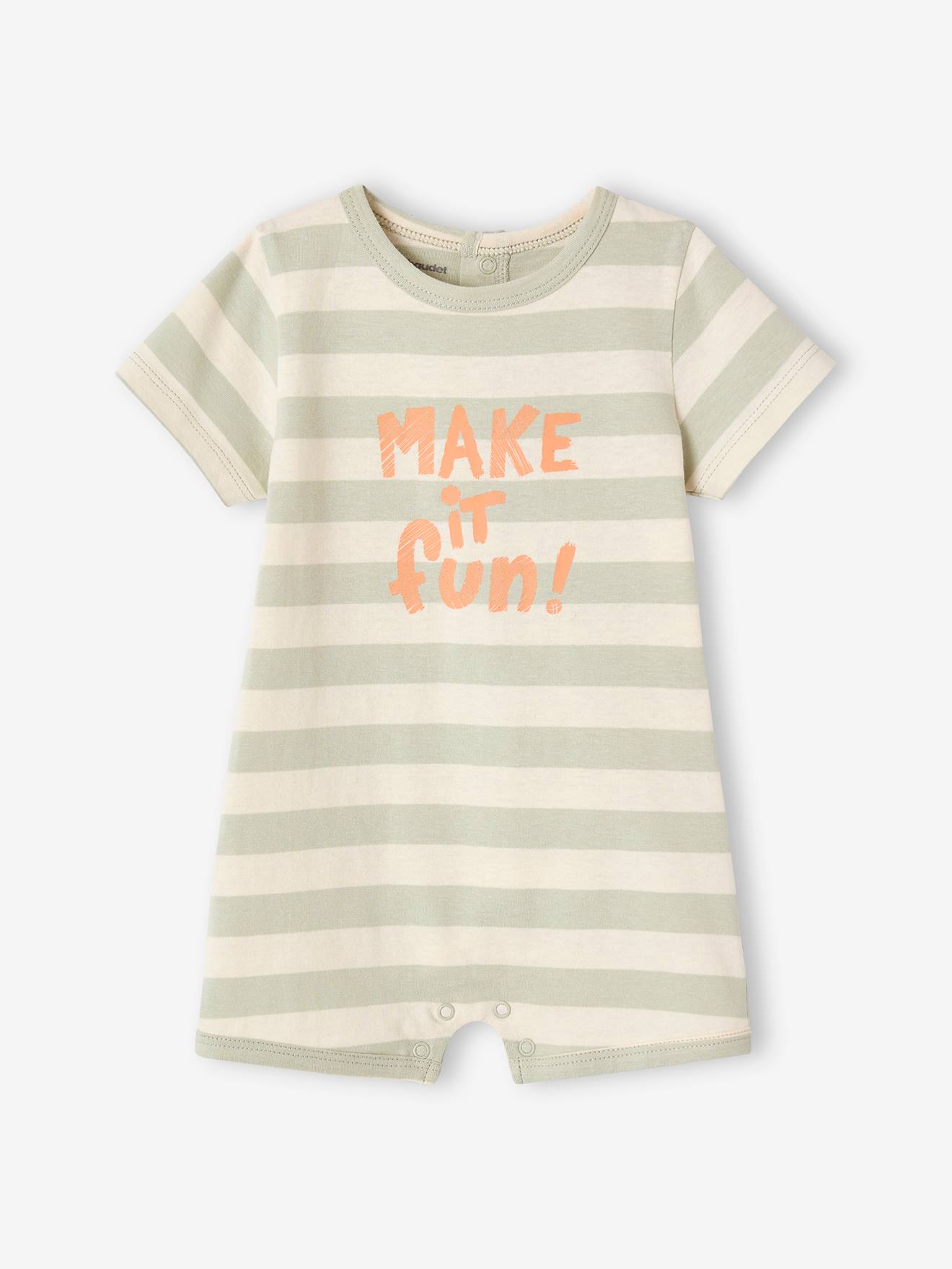 Combishort bébé Basics vert de gris