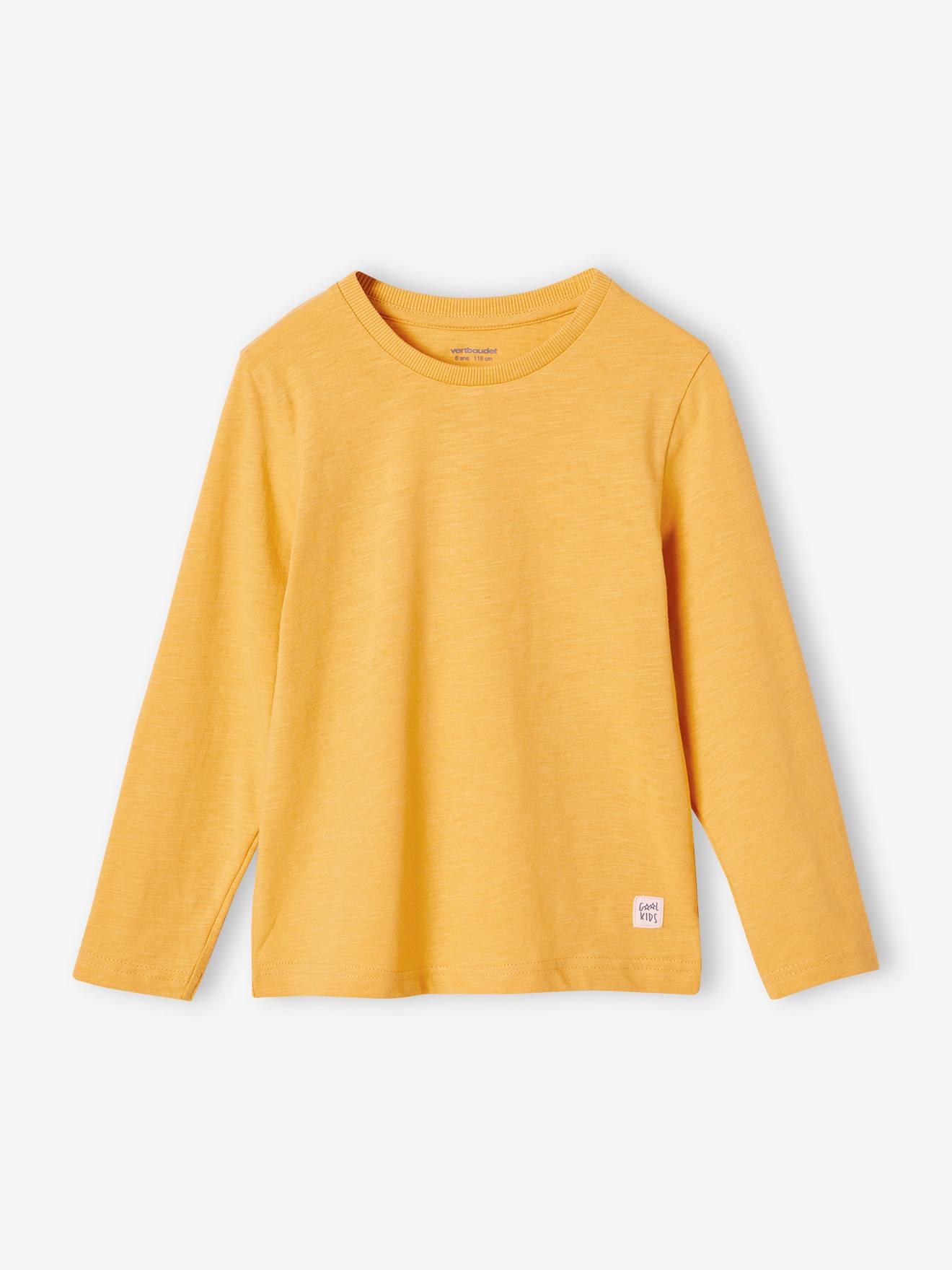 T-shirt couleur personnalisable garçon manches longues jaune