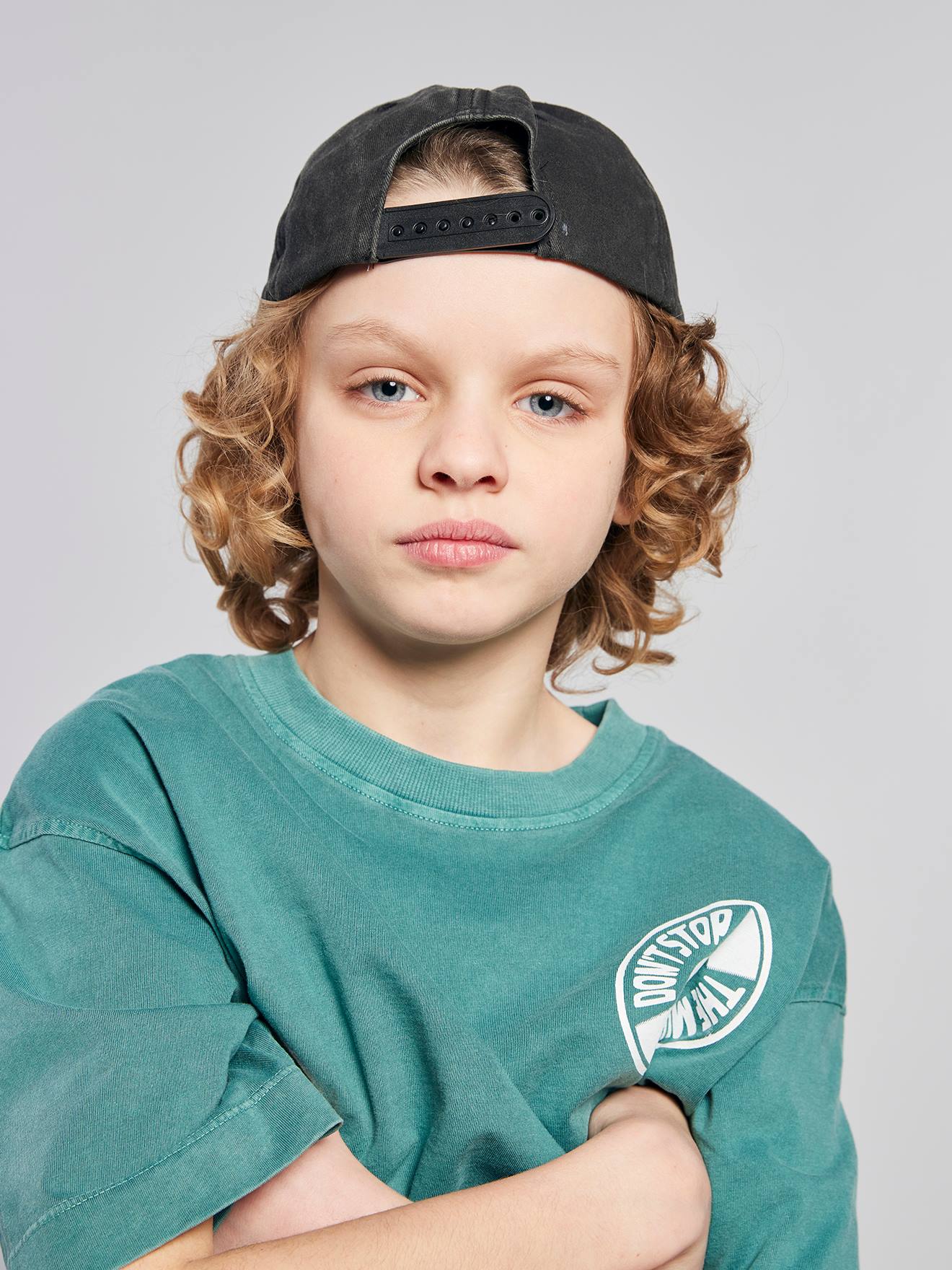 T-shirt garon motif devantdos effet dlav vert deau 6 €