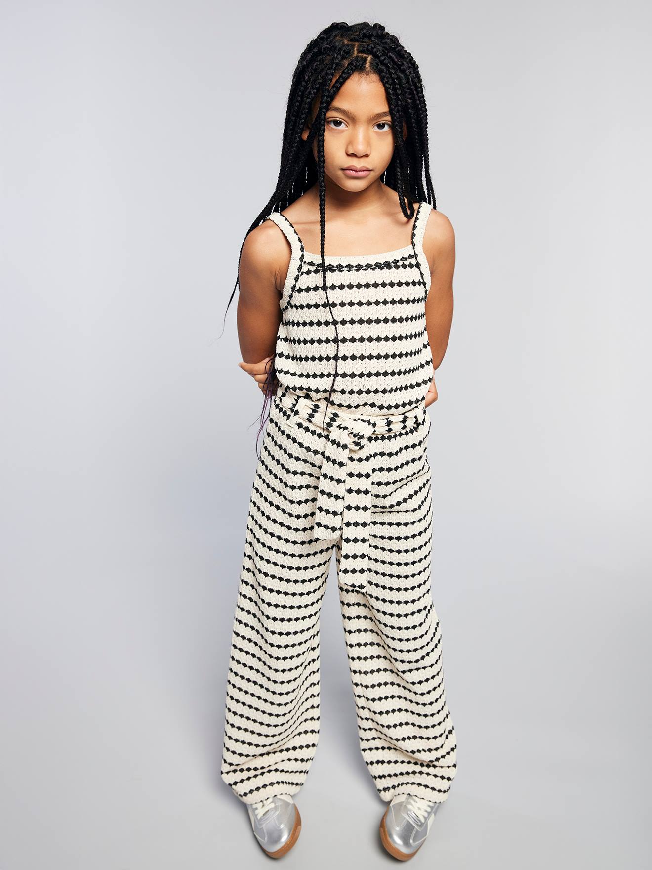 Pantalon large en maille fantaisie fille ray noir 16 €