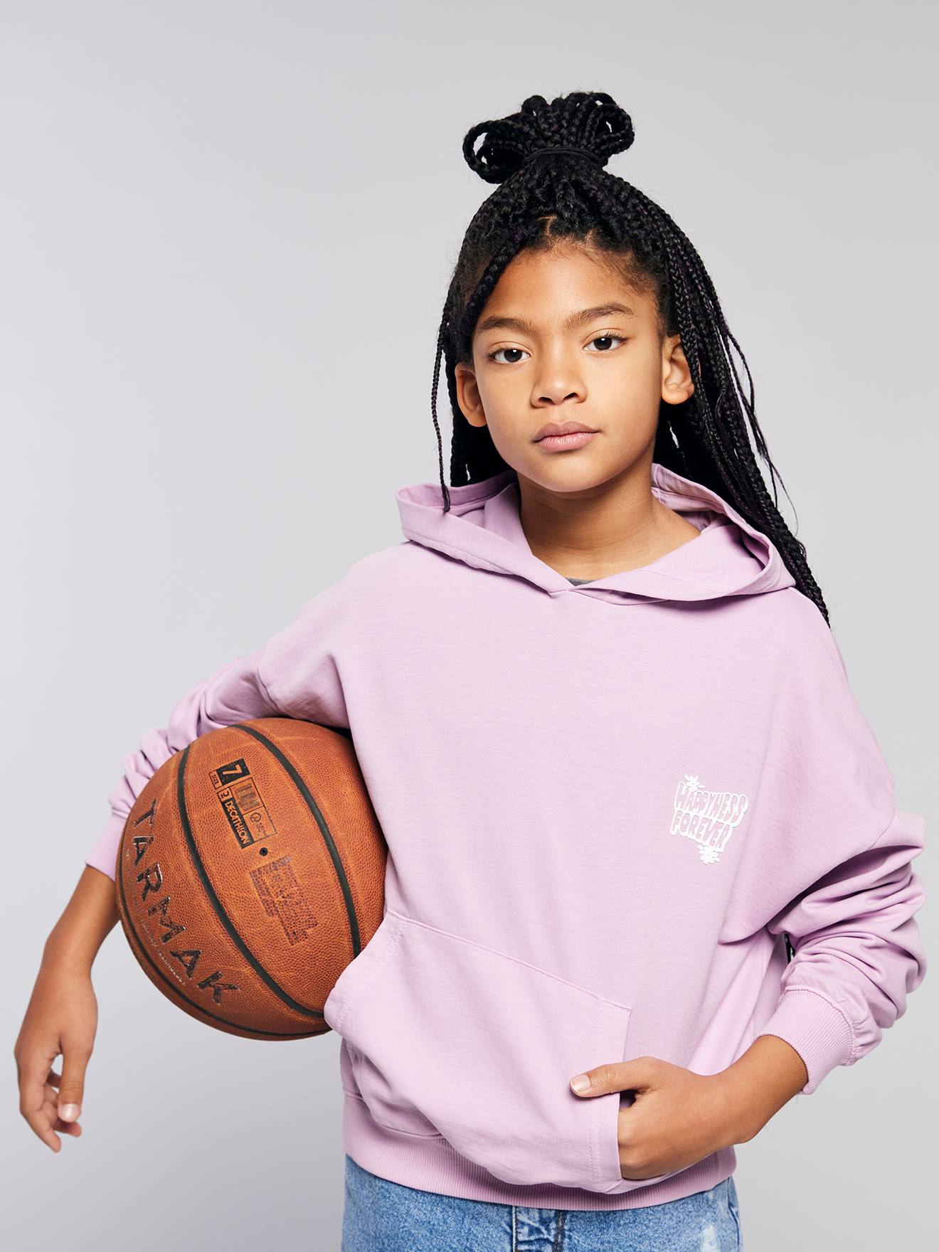 Sweat à capuche oversize fille JONEN violet