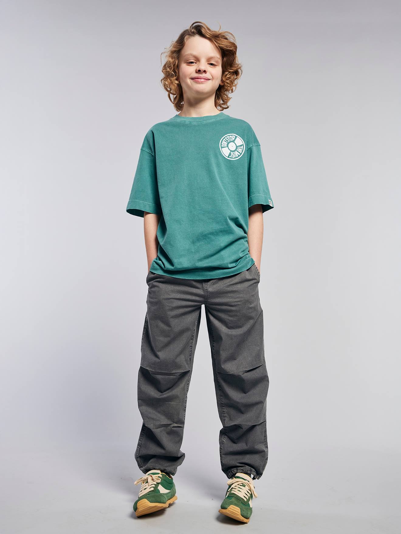 Pantalon parachute effet délavé JONEN anthracite